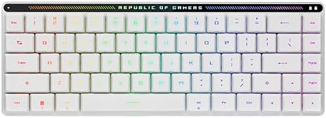 ASUS ROG Falchion RX Low Profile Wireless Gaming Keyboard – 65% Compact TKL, Tri-Mode Connectivity, ROG RX Red Optical Switches, RGB, Touch Panel, Keyboard Cover, PC/Mac Support - White